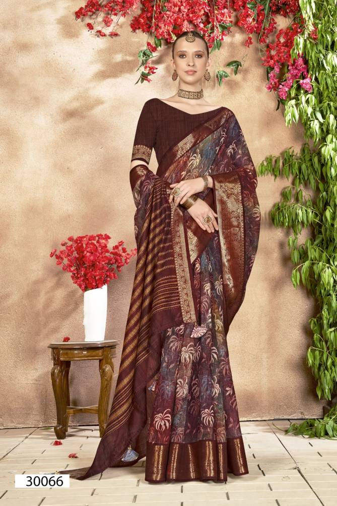 Anuprabha Vol 7 By Vallabhi Linen Printed Sarees Wholesale Shop In Surat
